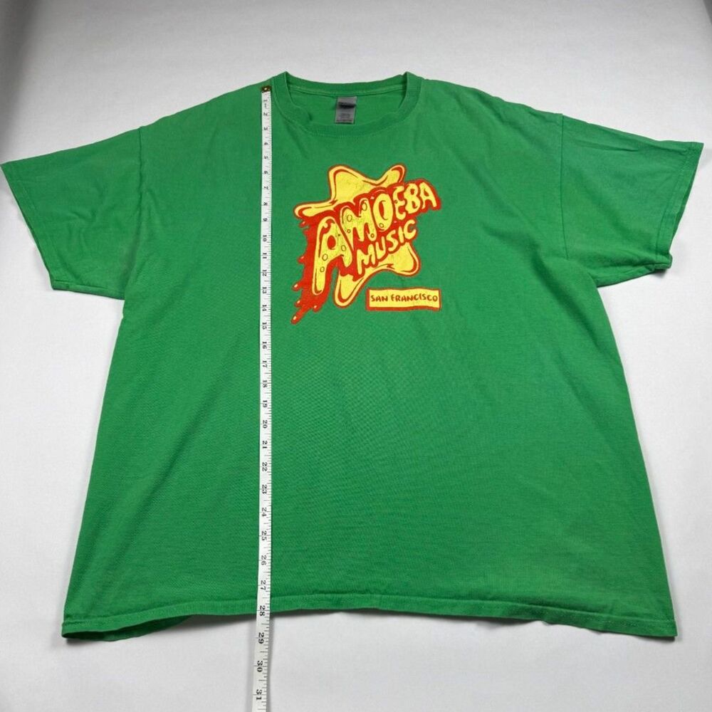 Amoeba Music San Francisco Record Store T-Shirt Green Yellow Logo Mens XL Gildan - Picture 6 of 6